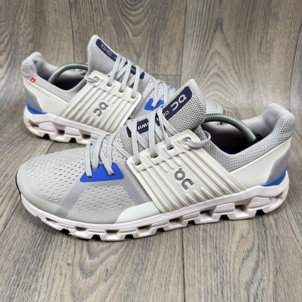 On Cloudswift Running Shoes Mens Size 12 Grey White Blue 41.99004 Sneakers